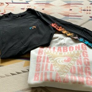Billabong Sweatshirt and Long sleeve T shirt Bundle